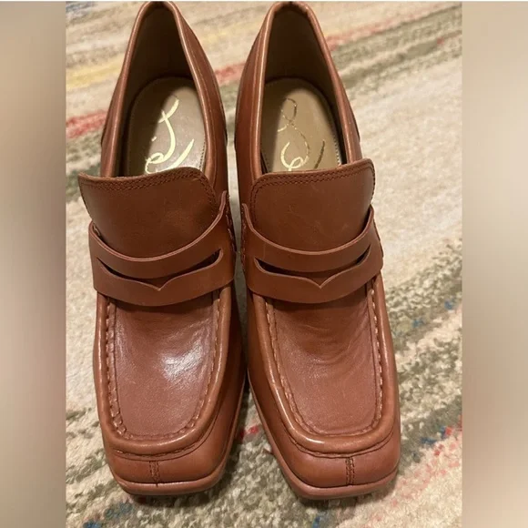 Sam Edelman Brown Heeled Loafers - Picture 2 of 10